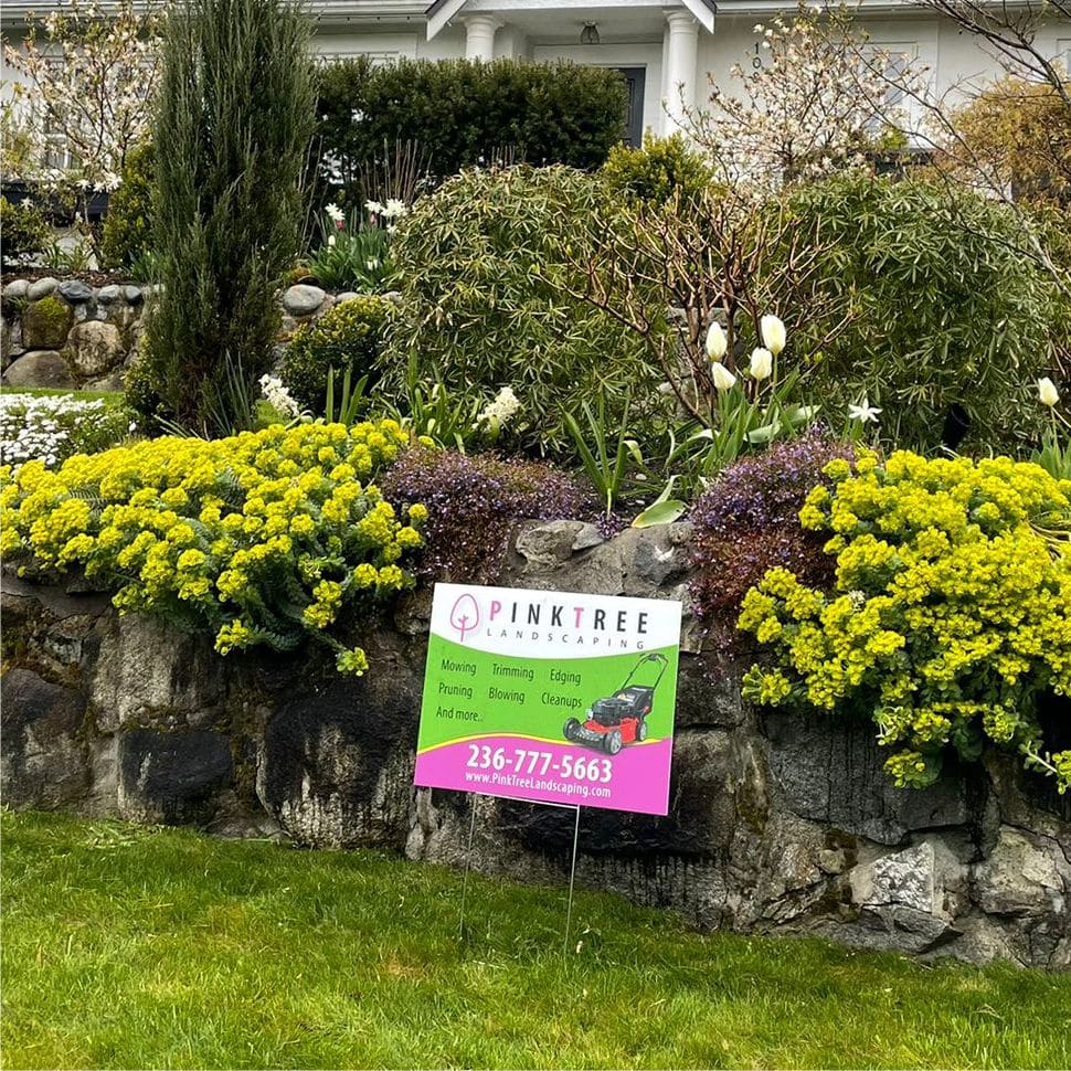 go 4 prints - north vancouver yard sign - pink tree landscaping