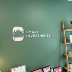 wall vinyl decals in a office